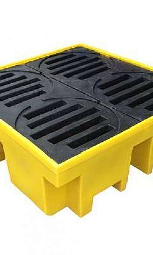 Pallet de contenção para 4 tambores Pallet de contenção para 4 tambores